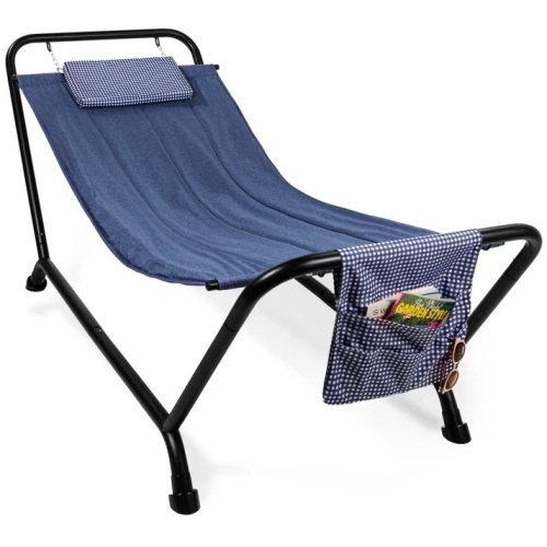 Outdoor Patio Hammock for Backyard, Garden w/ Stand, Pillow, Storage Pockets - Lot 490