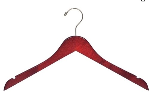 Box of 100 Space Saving 17 Inch Flat Wooden Hangers w/Cherry Finish - Lot 418