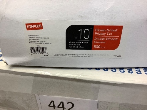 Box of 500 reveal-n-seal privacy tint double window envelopes - Lot 444