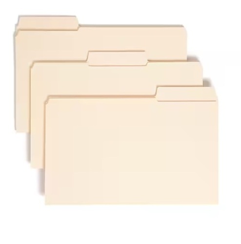 3 Tab, Legal Size, Manila, 100/Box  - Lot 450