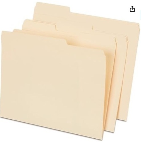 Box of 250 3-tab file folders - Lot 453