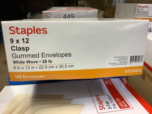 Box of 100 9x12 clasp gummed envelopes - Lot 457