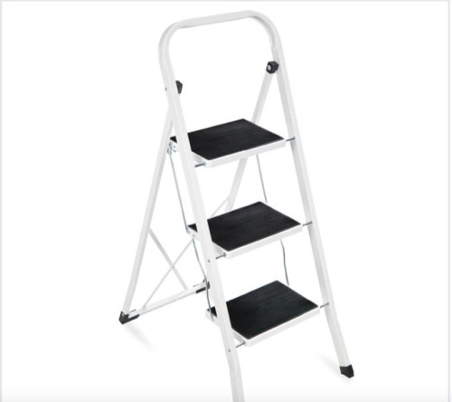 3-Step Portable Folding Step Ladder w/ Non-Slip Feet, 330lb Capacity - Lot 542