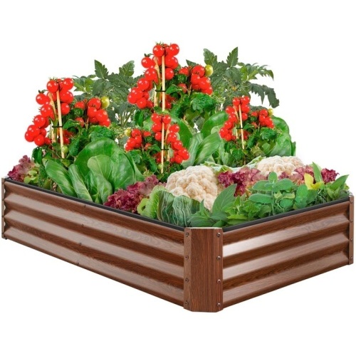 Outdoor Metal Raised Garden Bed for Vegetables, Flowers, Herbs - 6x3x1ft - Lot 6718anm