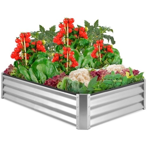 Outdoor Metal Raised Garden Bed for Vegetables, Flowers, Herbs - 6x3x1ft - Lot 6724anm
