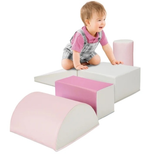 5-Piece Kids Climb & Crawl Soft Foam Shapes Structure Playset - Lot 6804anm