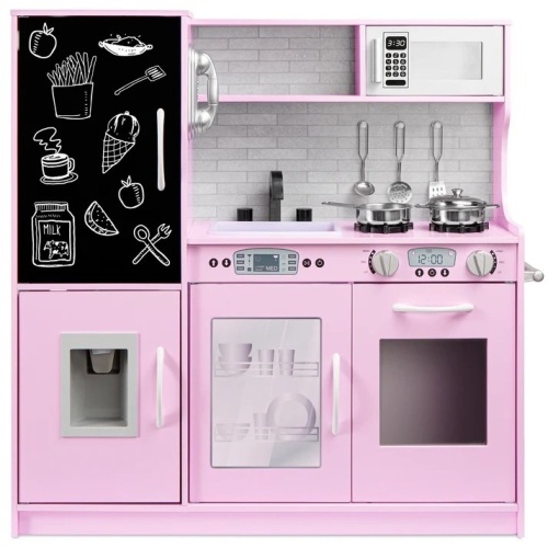 Pretend Play Kitchen Wooden Toy Set for Kids with 11 Accessories - Lot 6820anm