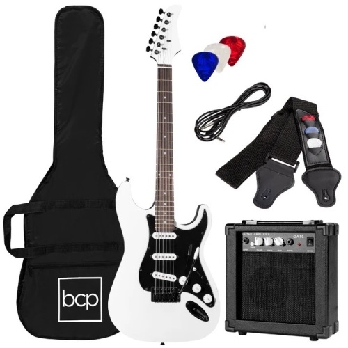 Beginner Electric Guitar Kit w/ Case, 10W Amp, Tremolo Bar - 39in - Lot 6876