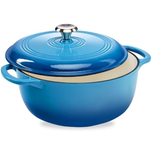 Cast-Iron Dutch Oven Kitchen Cookware w/ Enamel, Handles - 7.5qt - Lot 6898