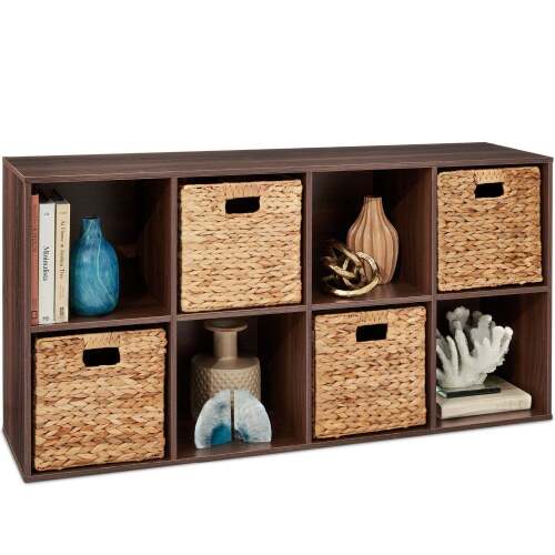 8-Cube Bookshelf, 11in Storage Display w/ Removable Panels, Customizable - Lot 6920
