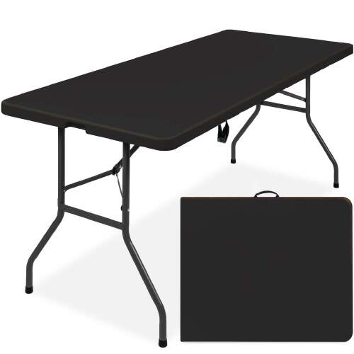 Portable Folding Plastic Dining Table w/ Handle, Lock - 6ft - Lot 6936
