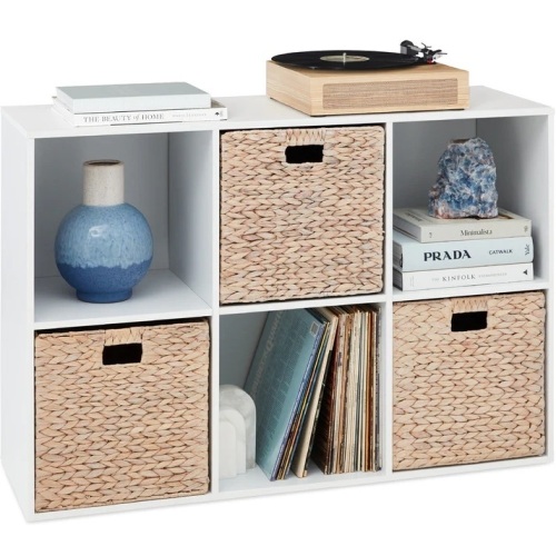 6-Cube Bookshelf, 13.5in Storage Display w/ Removable Panels, Customizable - Lot 7162
