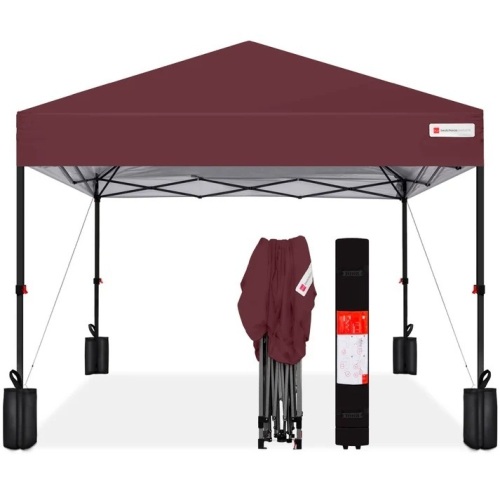 One-Person Setup Instant Pop Up Canopy w/ Case, 4 Weight Bags - 8x8ft - Lot 7167