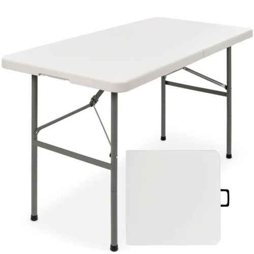 Portable Folding Plastic Dining Table w/ Handle, Lock - 4ft - Lot 7203