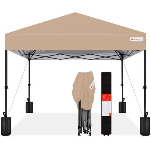 One-Person Setup Instant Pop Up Canopy w/ Case, 4 Weight Bags - 12x12ft - Lot 7175anm
