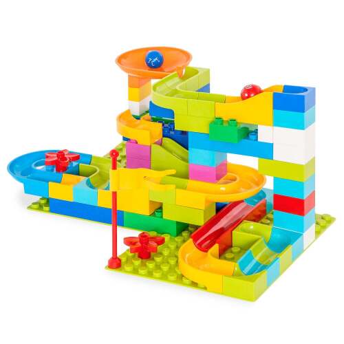97-Piece Kids Create Your Own Marble Maze Run Racetrack Puzzle Game Set - Lot 4192