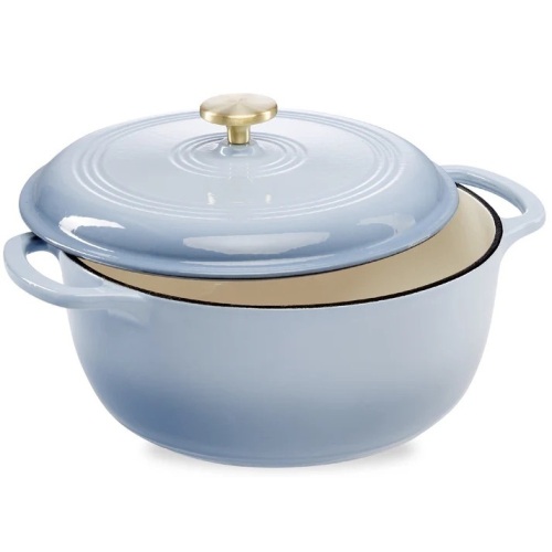 Cast-Iron Dutch Oven Kitchen Cookware w/ Enamel, Handles - 6qt - Lot 7774