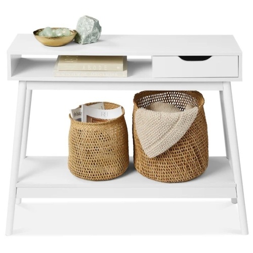 Mid-Century Modern Hallway Console Table w/ Cubby, Drawer - Lot 7742