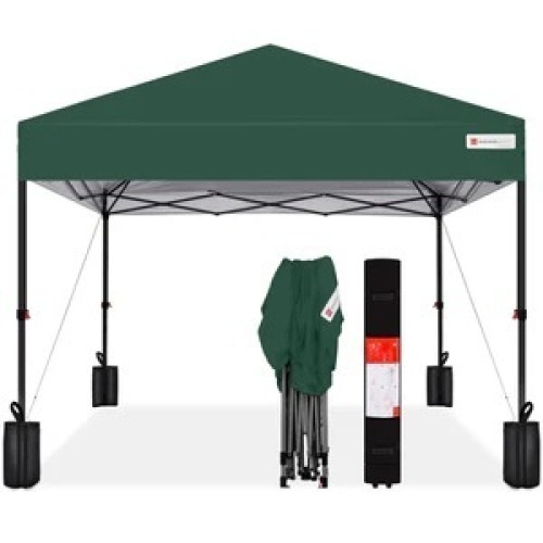 One-Person Setup Instant Pop Up Canopy w/ Case, 4 Weight Bags - 10x10ft - Lot 7264