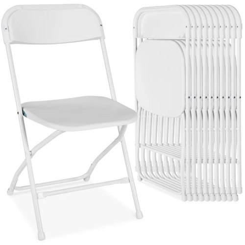 Set of 10 Folding Stacking Plastic Chairs w/ Non-Slip Feet - Lot 7282