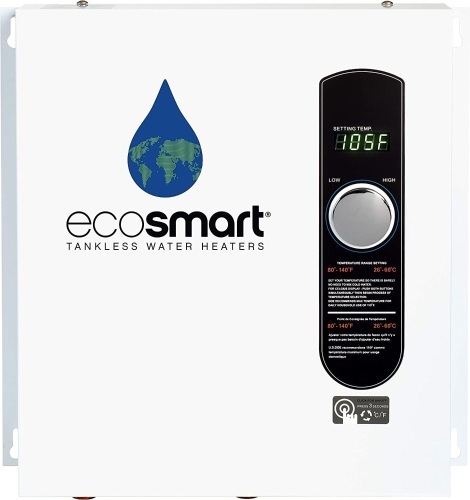 EcoSmart ECO 27 Electric Tankless Water Heater, 27 KW at 240 Volts, 112.5 Amps with Patented Self Modulating Technology,White - Lot 26