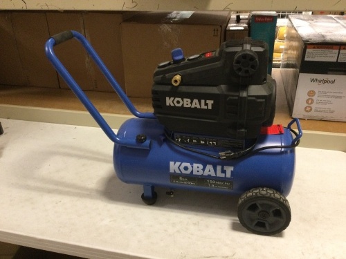 Kobalt 8-Gallon Single Stage Portable Electric Horizontal Air Compressor. Works - Lot 104