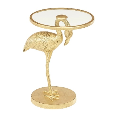 Pier1 Gold Metal Flamingo Accent Table. NEW - Lot 124