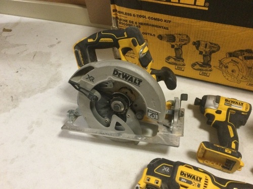 DeWalt Brushless 6-Tool Combo Kit. Used. Tools are in Working Condition - Lot 141