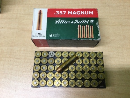 Sellier & Bellot Ammunition 357 Magnum 158 Grain Full Metal Jacket Box of 50 - Lot 145