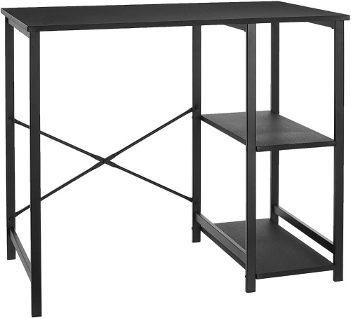 Amazon Basics Classic, Home Office Computer Desk With Shelves, Black. Appears New - Lot 211
