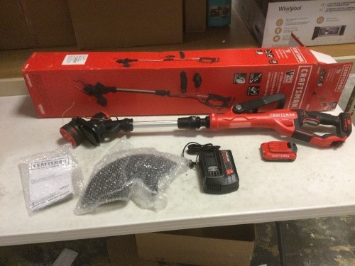 Craftsman V20 20-Volt Max 13-in Straight Cordless String Trimmer with Edger Capable (Battery Included). Tested and Works. Like New Store Return - Lot 212