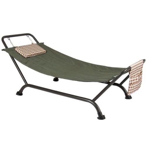 Patio Hammock w/ Stand, Pillow, Storage Pockets. Appears New. E-Commerce Return - Lot 221