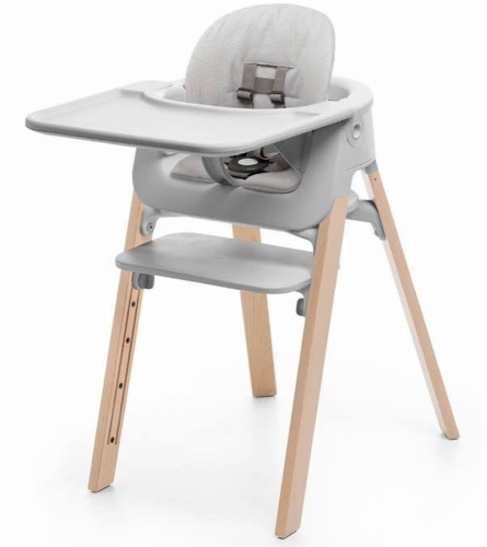 Stokke Steps Complete Bundle High Chair - Grey/Natural/Grey. New - Lot 256