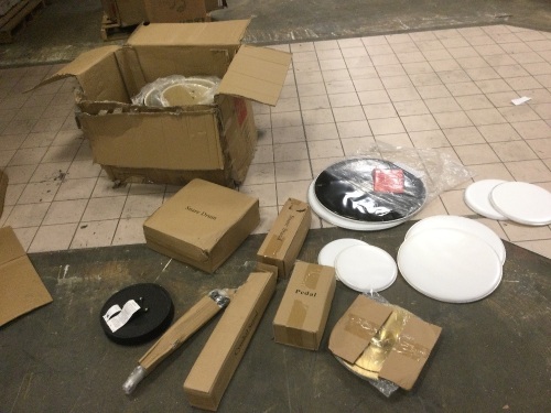 5-Piece Full Size Drum Set For Adults. Appears to have all the main parts. Missing some key rods - Lot 304