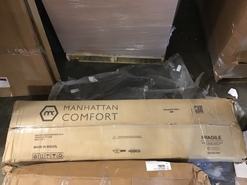 Manhattan Comfort Baxter Freestanding Entertainment Center. Appears New with Damaged Box. - Lot 322