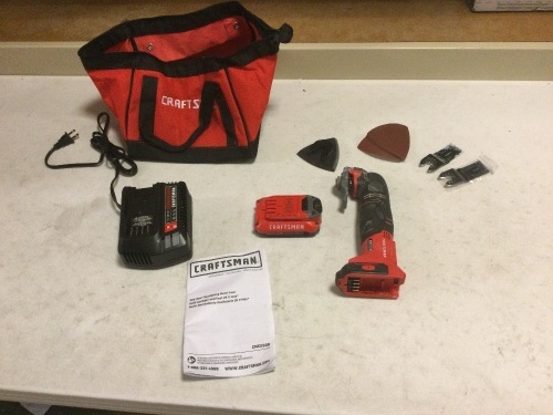 V20 Cordless-Amp 20-Volt Max Variable Speed Oscillating Multi-Tool Kit. Tested and Works. Used - Lot 413