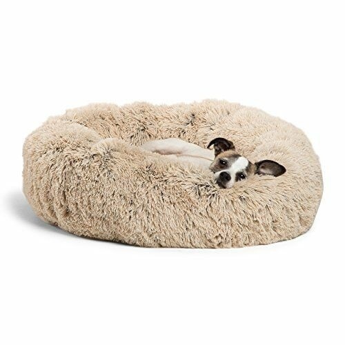Shag Fuax Fur Donut Cuddler Dog Bed, 23" x 23" x 7". Appears New - Lot 421