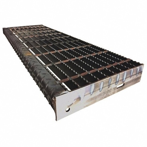 Direct Metals Carbon Steel Serrated Surface Bar Grating Stair Tread, 36 in Width, 12 1/8 in Depth. Appears New - Lot 461