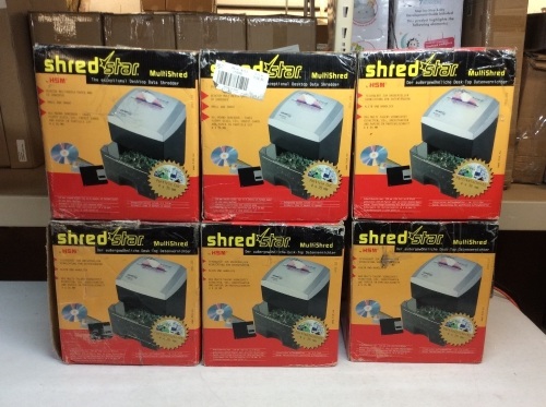 Lot of (6) Shred Star Desktop Multimedia, Paper, and CD Shredders. E-Commerce Return. - Lot 469