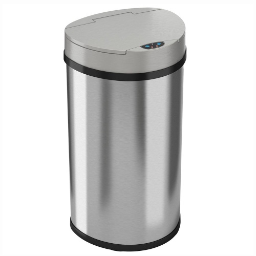 iTouchless 13-gallon Semi-Round Extra-Wide Automatic Sensor Touchless Trash Can. Untested. Appears Unused - Lot 507