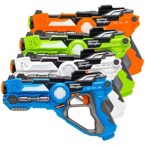 Set of 4 Kids Laser Tag Toy Gun Blasters w/ Multiplayer Mode. Appears New - Lot 534