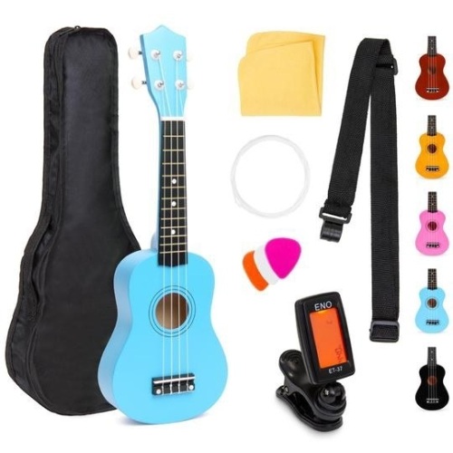 Acoustic Soprano Basswood Ukulele Starter Kit w/ Bag, Strap, Tuner - 21in. Appears New - Lot 539
