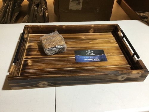 Wood Decorative Serving Tray. New with Cosmetic Damage - Lot 628