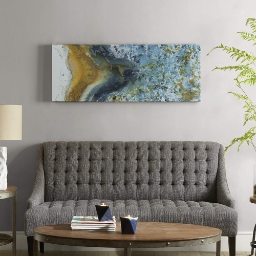INK+IVY, Shattering Rock Yellow Wall Art Gel Coated Canvas. 48 x 18 x 1.5'. Appears New - Lot 682