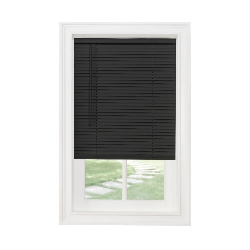Achim Cordless GII Morningstar 1" Light Filtering Mini Window Blind, Black. Appears New - Lot 699a