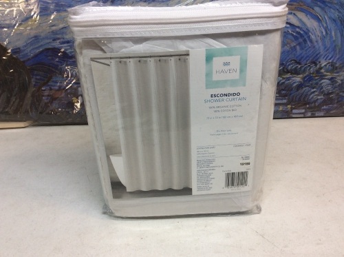 Haven Escondido Shower Curtain. White. 72" x 72". Appears New - Lot 702