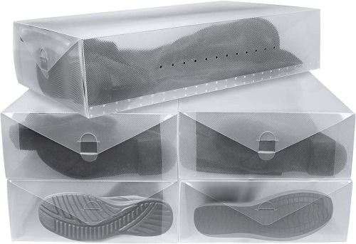 Greenco Clear Foldable Boot Storage Boxes-5 Pack. Appear New. E- Commerce Return - Lot 859a