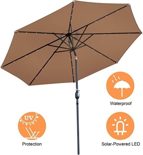 ZENY Patio Umbrella 10ft Market Umbrella Solar Outdoor Table Umbrella Sunshade with 8 Ribs,Crank Lift. Appears New - Lot 893