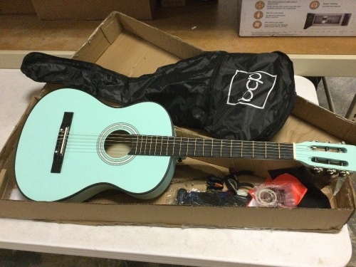 Beginner Acoustic Guitar Set with Case, Strap, Digital Tuner, Strings - 38in. E-Commerce Return - Lot 894