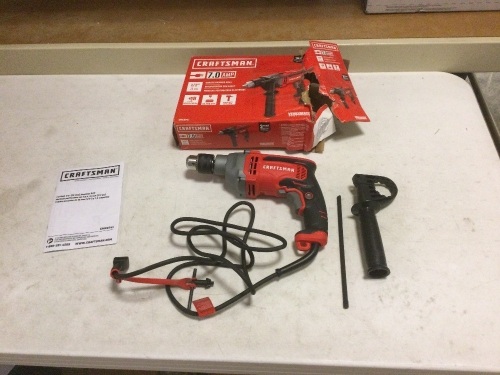 Craftsman 1/2-in 7-Amp Corded Hammer Drill. Tested and Works - Lot 908